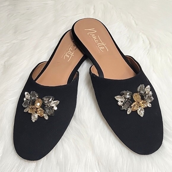 Nanette Lepore Ellie slip-on mules jewel embellish women's - Picture 3 of 7